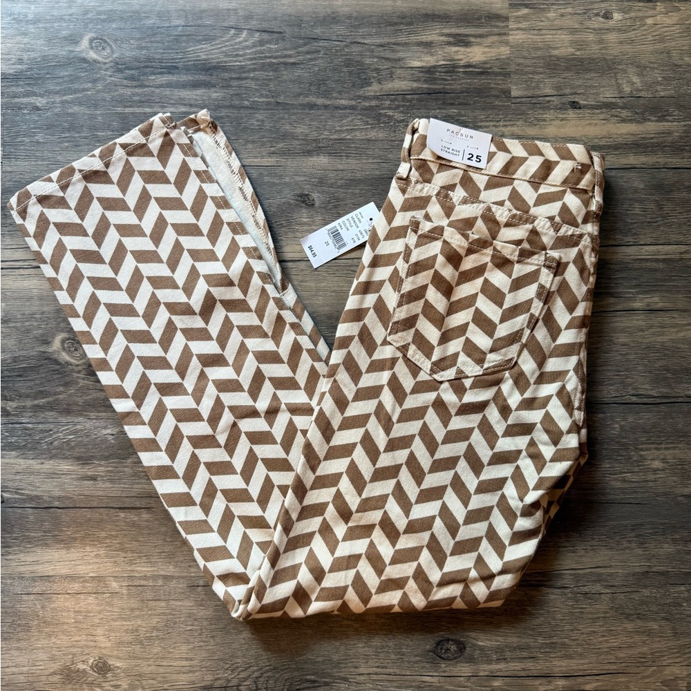 *NWT* PacSun Brown and Cream Checkered Jeans